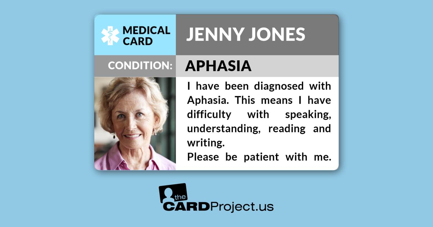 Aphasia Photo Medical ID Card (FRONT)